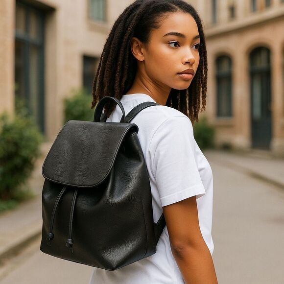 VICTORIA’S SECRET Limited Edition Logo Backpack Purse Bag Black Faux Leather - Picture 1 of 10